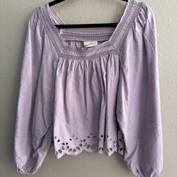 Universal Thread‎ Balloon Sleeve Eyelet Blouse  Size X-Large - Picture 2 of 6